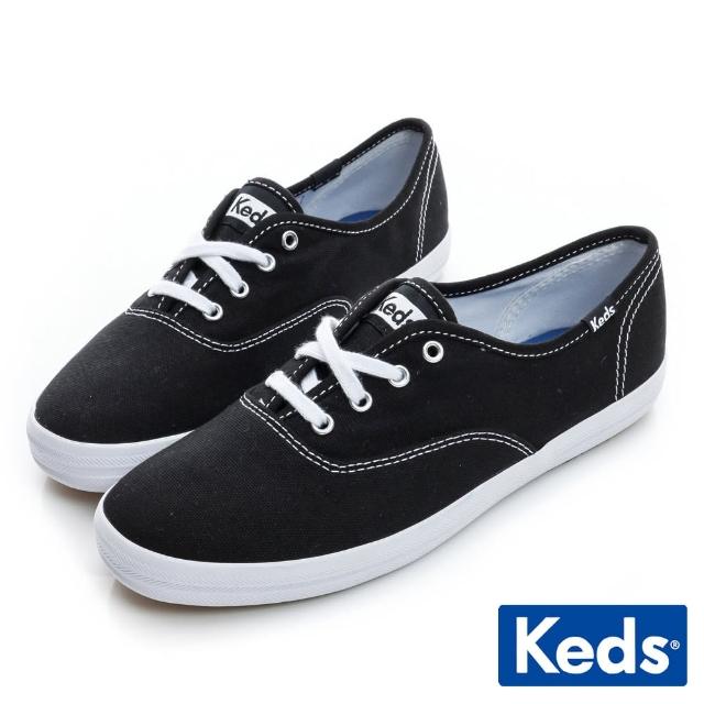 【Keds】★雙11★CHAMPION 品牌經典綁帶休閒鞋-黑(9191W110001)