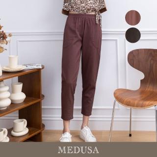 【MEDUSA 曼度莎】現貨-棗線裝飾花苞天絲棉休閒褲 - 2色（M-XL）｜女長褲 休閒長褲 棉褲(301-32302)