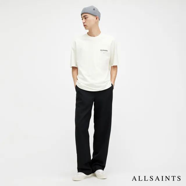 【ALLSAINTS】UNDERGROUND 純棉寬鬆LOGO短袖T恤-白 MG386W(寬鬆版型)