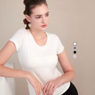 【CHANMODE 香茉】防走光設計莫代爾舒適修身短袖BRA TOP(4碼4色)