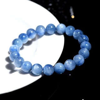 【Paiya 派亞】10mm 畢業級頂級天然老礦藍晶石圓珠手鏈 時尚藍晶石手串(交換禮物/送禮)