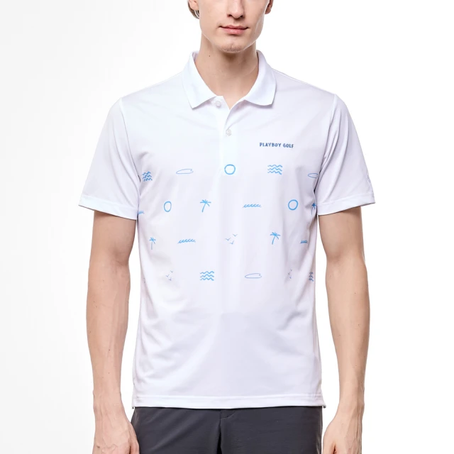 PLAYBOY GOLF 男款海洋印花吸濕排汗抗UV短袖PO PLAYBOY GOLF 男款海洋印花吸濕排汗抗UV短袖PO