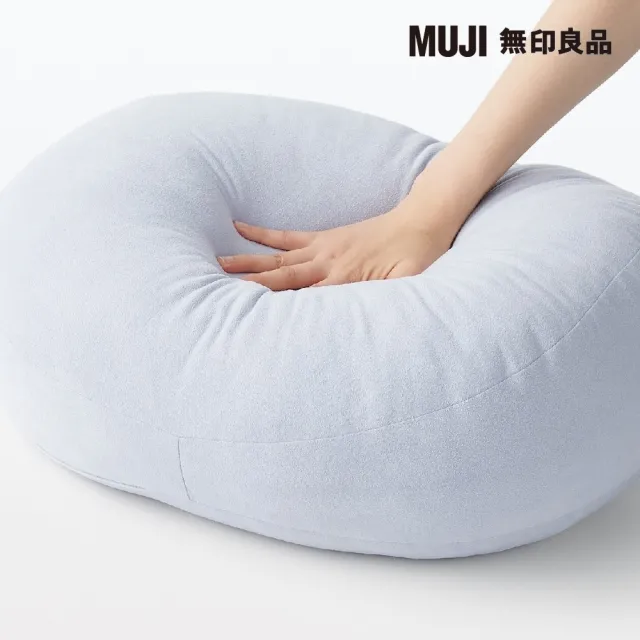 【MUJI 無印良品】柔軟多用途靠枕/灰紫 55×40×20cm