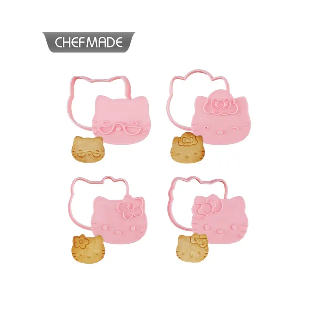 【Chefmade 學廚】原廠正品Kitty曲奇餅乾壓模4件套(KT7059餅乾壓模餅乾模糖霜餅乾)