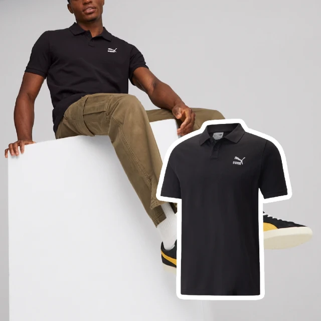 PUMA 短袖 Classics Polo Shirt 男款 黑 白 純棉 POLO衫 短T 棉T(538066-01)