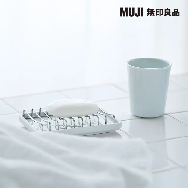 【MUJI 無印良品】白磁浴室用托盤/小 約寬13x深9.5x高1.5cm