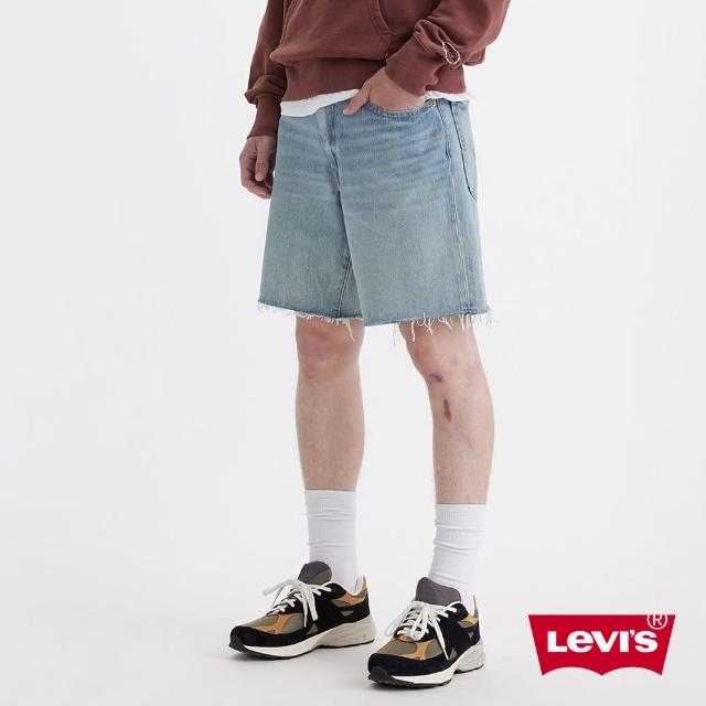 【LEVIS 官方旗艦】男款 468StayLoose中腰膝上不收邊寬鬆牛仔短褲 熱賣單品 A8461-0005