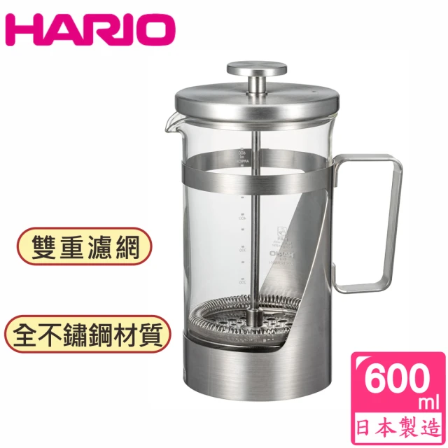 【HARIO】胖胖銀濾壓壺600ml / THSV-4-HSV(不鏽鋼 雙重濾網)