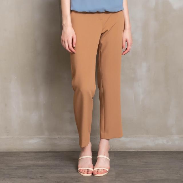 【perng yuh 芃諭名品】簡約淺暖 袋蓋飾 厚雪紡 直筒褲(2024 SS Collection｜3A春夏系列)