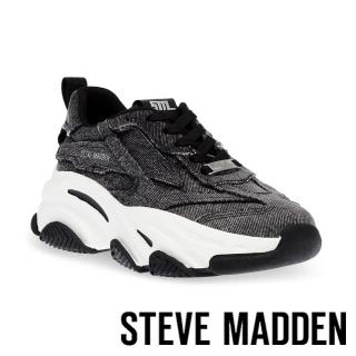 【steve madden】PARK AVE 拼接綁帶不修邊老爹鞋(黑色)