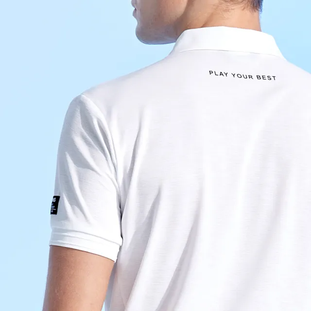 【PING】男款圖騰吸濕排汗短袖POLO衫-白(GOLF/高爾夫球衫/PA24119-87)