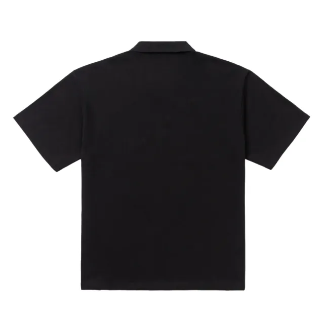 【Dickies】男款黑色重磅純棉簡約刺繡Logo休閒短袖POLO衫｜DK013112BLK(男短袖polo衫)