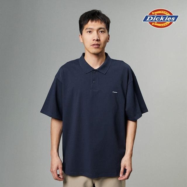 【Dickies】男款深海軍藍重磅純棉簡約刺繡Logo休閒短袖POLO衫｜DK013112CG7