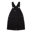 【Dickies】女款水洗黑純棉帆布多口袋設計休閒吊帶短褲｜DK013006C40