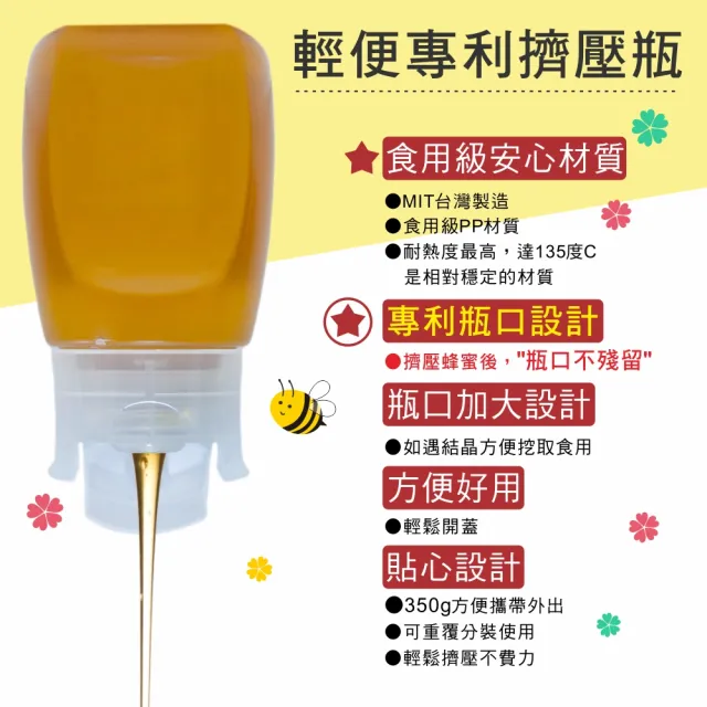 【彩花蜜】台灣龍眼蜂蜜350gX5瓶