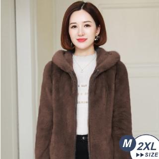 【LANNI 藍尼】★雙面絨毛甜美寬鬆連帽外套(加厚/秋冬/保暖)