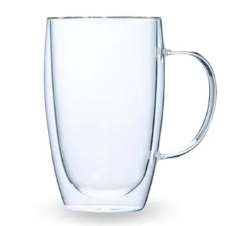 【Verytime 啡茶時刻】雙層玻璃杯 雙層杯 雙層隔熱杯 450ml 馬克杯(咖啡杯/玻璃杯/隔熱防燙杯/耐熱玻璃杯)