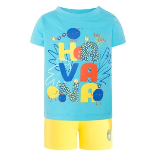 【tuc tuc】男童 藍哈瓦那T恤+黃短褲 12M-6A MI0418(tuctuc baby 套裝)