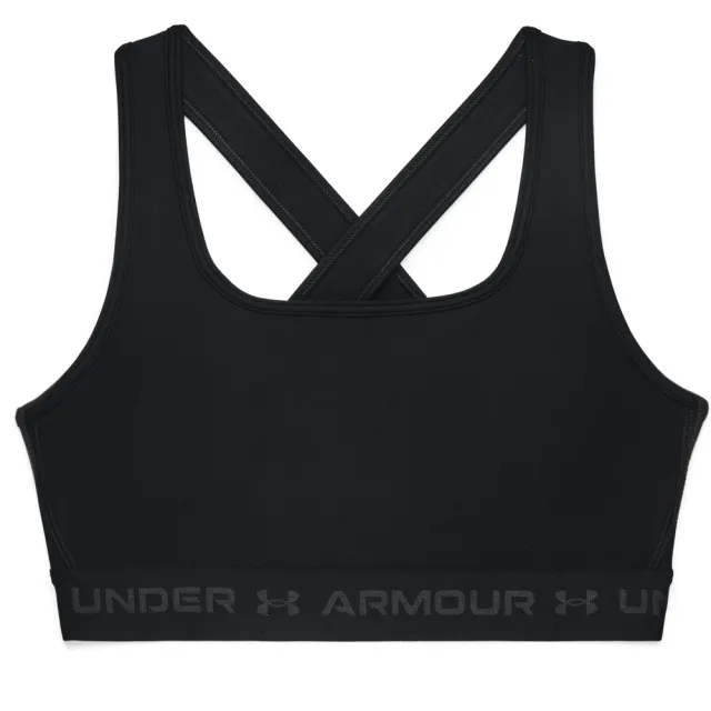 【UNDER ARMOUR】UA 女 Crossback 中衝擊運動內衣_1361034-001(黑色)