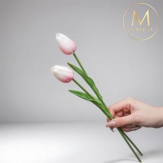 【Floral M】荷蘭蜜桃鬱金香櫻花粉仿真花花材（5入組）(人造花/塑膠花/假花/裝飾花)
