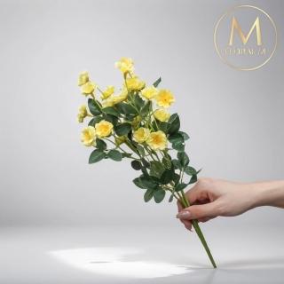 【Floral M】法式迷你薔薇檸檬黃仿真花花材（1入組）(人造花/塑膠花/假花/裝飾花)