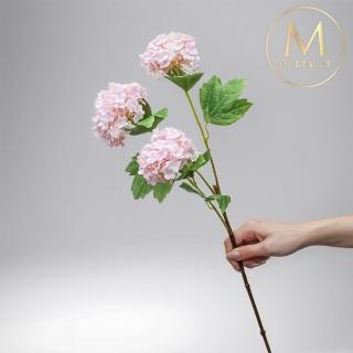 【Floral M】京都夏日繡球木槿粉仿真花花材（1入組）(人造花/塑膠花/假花/裝飾花)