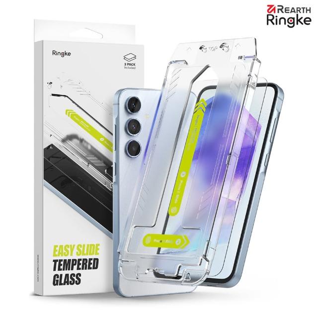 【Ringke】三星 Galaxy A55 Easy Slide Tempered Glass 鋼化玻璃螢幕保護貼－2入(Rearth 附安裝工具)