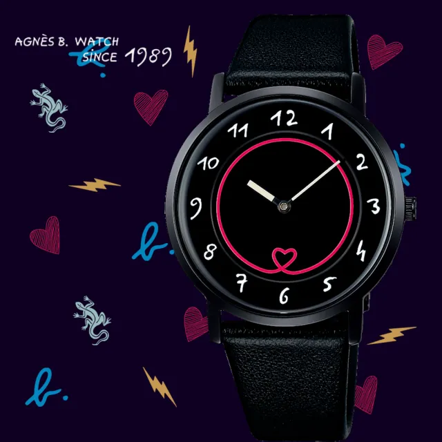 【agnes b.】marcello 35週年限量款霓虹腕錶-34mm 母親節(VJ20-KVP0C/BJ5022X1)