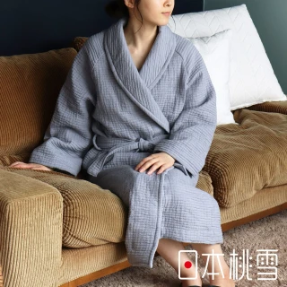 【日本桃雪】雙面紗布立體織紋輕質浴袍/睡袍(鈴木太太公司貨)