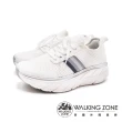 【WALKING ZONE】女 飛線針織布 增高厚底運動休閒鞋 女鞋(白色)