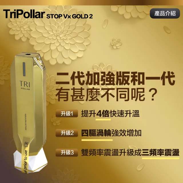 【Tripollar】STOP Vx Gold 2 二代美容儀（附黑色凝膠）+白色凝膠 共1機2膠