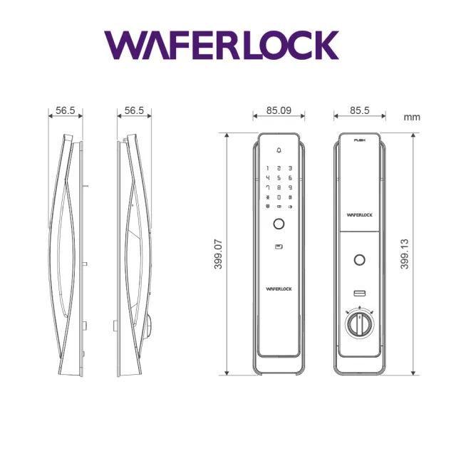 【WAFERLOCK維夫拉克】L900推拉式電子鎖(指紋+卡片+密碼+鑰匙-含原廠標準安裝)