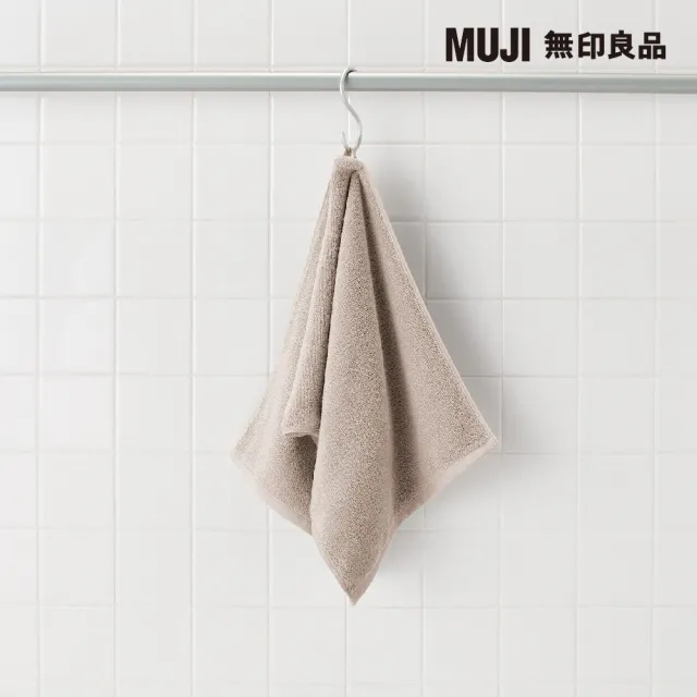 【MUJI 無印良品】棉圈絨雙線織面用巾/可吊掛/粉米(34*85cm)