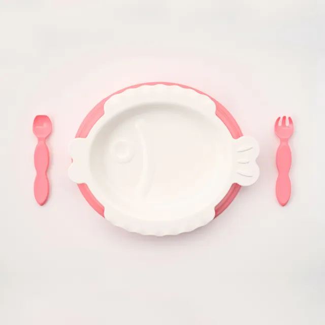 【玉米田】PLA嬰童餐具-魚盤叉匙組+深碗單入(PLA 聚乳酸 玉米 無毒 環保 餐具)