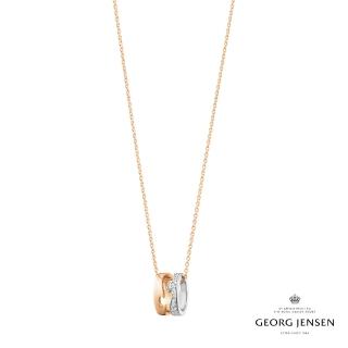 【Georg Jensen 官方旗艦店】FUSION 項鍊(18K玫瑰金、18K白金、白鑽)