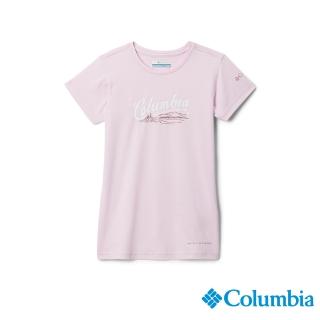 【Columbia 哥倫比亞】女童款-Mission Peak防曬UPF50快排短袖上衣粉-粉紅色(UAG01350PK/IS)