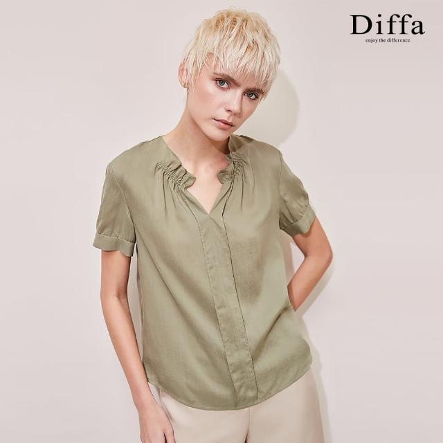 【Diffa】荷葉領設計上衣-女