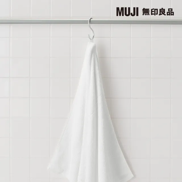 【MUJI 無印良品】棉圈絨雙線織浴巾/可吊掛/柔白(70*140cm)