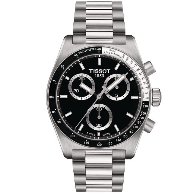 【TISSOT 天梭 官方授權】PR516系列 三眼計時手錶-40mm 情人節 禮物(T1494171105100)