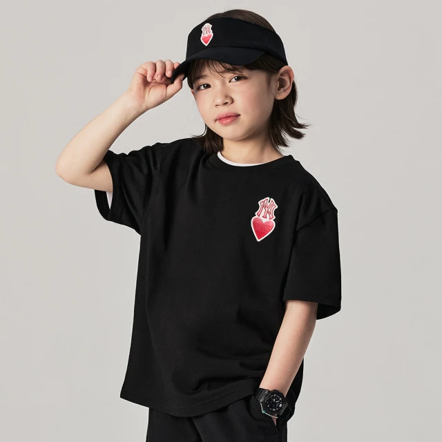MLB 童裝 短袖T恤 Heart系列 紐約洋基隊(7ATSH0243-50BKS)