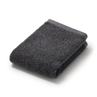 【MUJI 無印良品】棉圈絨雙線織手巾/可吊掛/墨黑色(34*35cm)