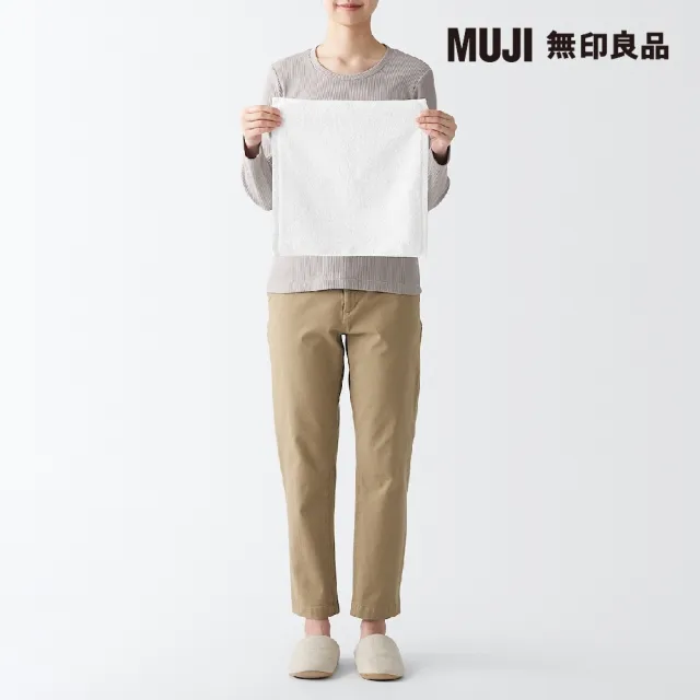 【MUJI 無印良品】棉圈絨雙線織手巾/可吊掛/柔白(34*35cm)