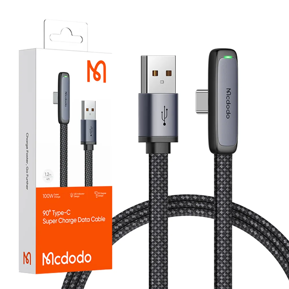 【Mcdodo麥多多】120cm USB to Type-C(超薄彎頭充電線100W)