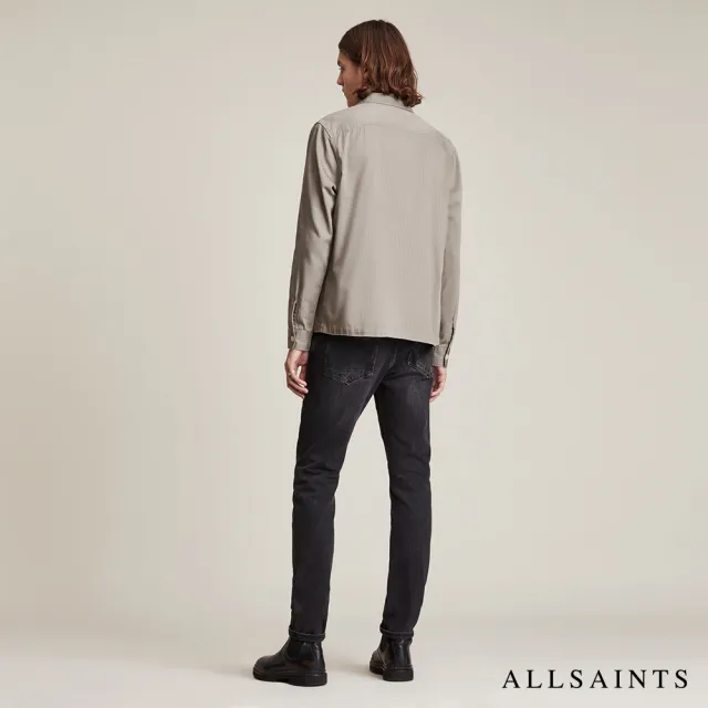 【ALLSAINTS】REX 柔軟舒適俐落中腰窄管修身棉質牛仔褲-水洗黑 ME040T(修身版型)