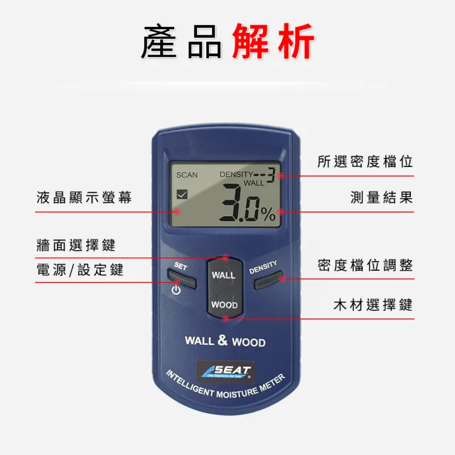 【HOME+】水分儀 探測儀 水分檢測儀 牆面含水率 牆體探測儀 木材溼度儀 B-DMT920(水份測量儀 漏水檢測器) - momo購物網 ...