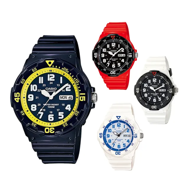 【CASIO 卡西歐】CASIO 卡西歐 MRW-200HC 時尚色彩 多色 潛水風 時尚 防水 運動 手錶(防水100米)