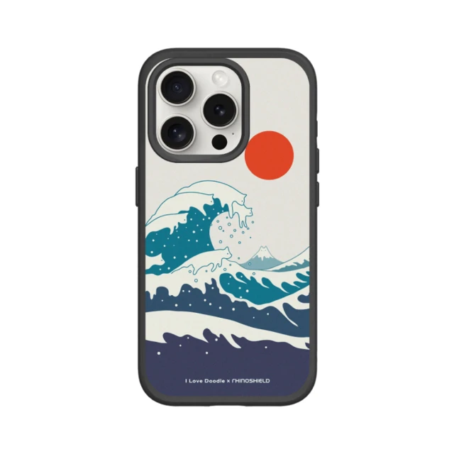 【RHINOSHIELD 犀牛盾】iPhone 13 mini/Pro/Max SolidSuit背蓋手機殼/貓咪海浪(I Love Doodle)