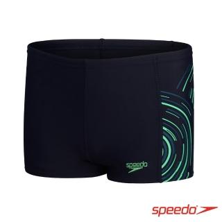 【SPEEDO】男孩 運動四角泳褲 Plastisol(深藍/青綠/藍綠)