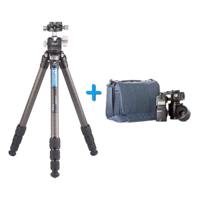 【Leofoto 徠圖】LS284C+LH36R碳纖維三腳架(+ThinkTank復古側背包藍RS752)