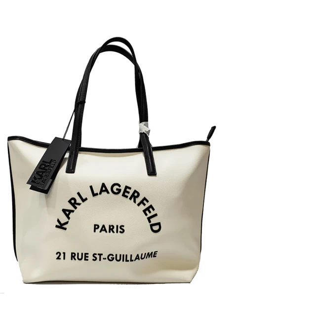 KARL LAGERFELD 卡爾 205W3084 RUE ST-GUILLAUME購物包(白色)
